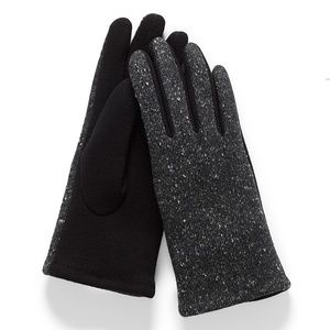 Black minimalist confetti jersey gloves NWT